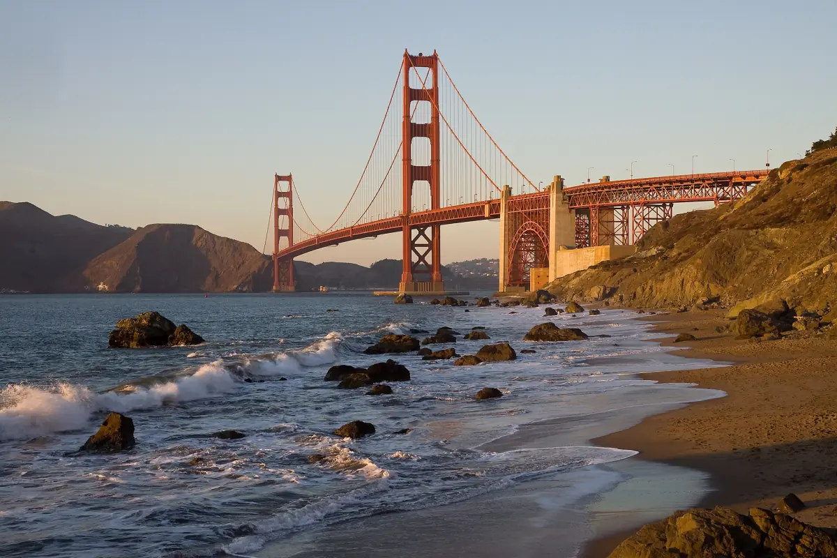 Baker Beach with the Golden Gate Bridge